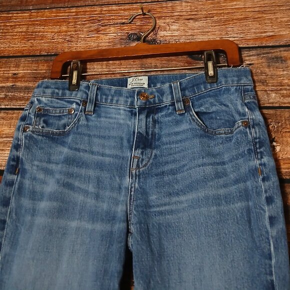 J Crew Jeans Size 28 Slim Broken In Boyfriend Blue Denim Distressed - Picture 4 of 10